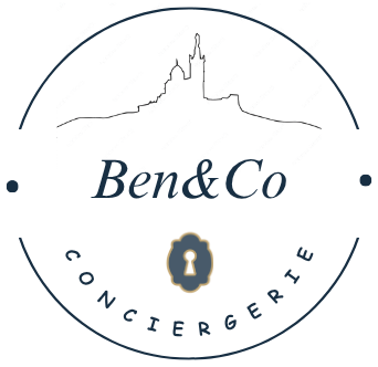 Logo Ben&Co Conciergerie, silhouette de Notre-Dame-de-la-Garde